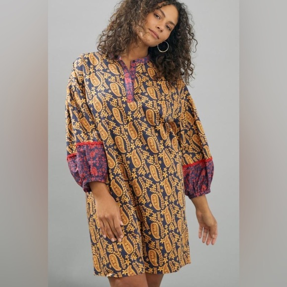 Anthropologie Sachin & Babi Boho Celestine Floral Oversized Tunic Dress XS - Picture 1 of 15